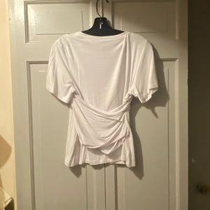 Alexie white sinched back short sleeve top